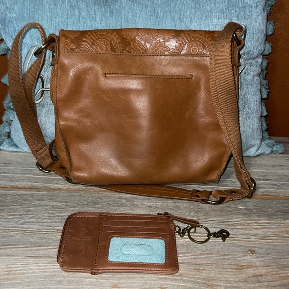 The Sak tooled leather crossbody bag and wallet set - Picture 2 of 12